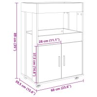 vidaXL Barvagn vit 60x39,5x89 cm konstruerat trä - Bild 9