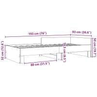 vidaXL Sängram brun ek 90x190 cm konstruerad trä - Bild 9