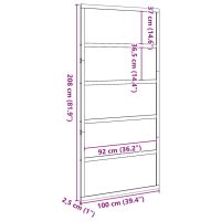 vidaXL Ladugårdsdörr vaxbrun 100x208 cm massiv furu - Bild 10