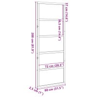 vidaXL Ladugårdsdörr vaxbrun 80x208 cm massiv furu - Bild 10