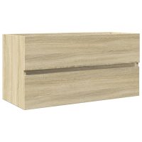 vidaXL Tvättställsskåp sonoma-ek 90x38,5x45 cm spånskiva - Bild 2