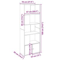 vidaXL Bokhylla vit 70x36x189 cm konstruerat trä - Bild 9