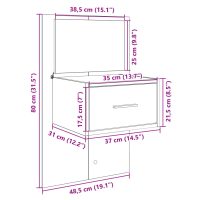 vidaXL Sänggavel med sängbord svart 120 cm konstruerat trä - Bild 12