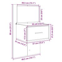 vidaXL Sänggavel med sängbord betonggrå 160 cm konstruerat trä - Bild 12