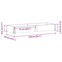 vidaXL Odlingslåda svart 150x50 cm massiv furu - Bild 8