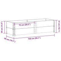 vidaXL Odlingslåda svart 150x50 cm massiv furu - Bild 8