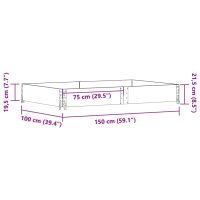 vidaXL Odlingslåda svart 150x100 cm massiv furu - Bild 7