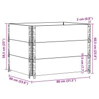 vidaXL Odlingslåda svart 80x60 cm massiv furu - Bild 8