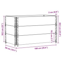 vidaXL Odlingslåda svart 100x50 cm massiv furu - Bild 8