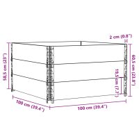 vidaXL Odlingslåda svart 100x100 cm massiv furu - Bild 8