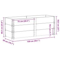 vidaXL Odlingslåda svart 150x50 cm massiv furu - Bild 8