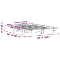 vidaXL Sängram utan madrass 140x200 cm massiv furu - Bild 9