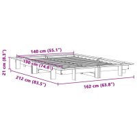 vidaXL Sängram utan madrass 140x190 cm massiv furu - Bild 9