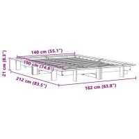 vidaXL Sängram utan madrass vaxbrun 140x190 cm massiv furu - Bild 9