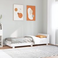 vidaXL Sängram med huvudgavel vit 75x190 cm massivt furu - Bild 3