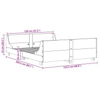 vidaXL Sängram med huvudgavel 120x200 cm massiv furu - Bild 9