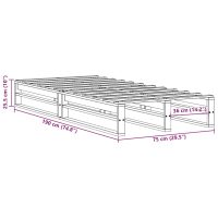 vidaXL Sängram utan madrass vit 75x190 cm massiv furu - Bild 9