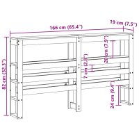 vidaXL Huvudgavel med hyllor vit 160 cm massiv furu - Bild 9