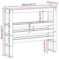 vidaXL Huvudgavel med hyllor 100 cm massiv furu - Bild 9