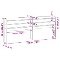 vidaXL Huvudgavel med hyllor vit 180 cm massiv furu - Bild 9