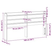 vidaXL Huvudgavel med hyllor vaxbrun 150 cm massiv furu - Bild 9