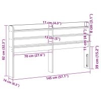 vidaXL Huvudgavel med hyllor vit 135 cm massiv furu - Bild 9