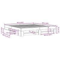 vidaXL Sängram brun ek 200x200 cm konstruerad trä - Bild 11