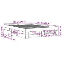 vidaXL Sängram utan madrass sonoma-ek 120x200 cm konstruerad trä - Bild 11