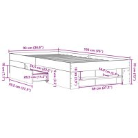 vidaXL Sängram utan madrass brun ek 90x190 cm konstruerad trä - Bild 11