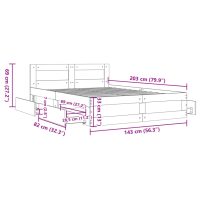 vidaXL Sängram med huvudgavel rökfärgad ek 140x200 cm konstruerat trä - Bild 11