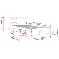 vidaXL Sängram med huvudgavel sonoma-ek 75x190 cm konstruerat trä - Bild 11