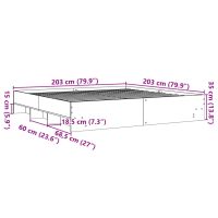 vidaXL Sängram rökfärgad ek 200x200 cm konstruerad trä - Bild 10