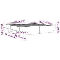 vidaXL Sängram sonoma-ek 180x200 cm konstruerad trä - Bild 10