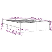 vidaXL Sängram utan madrass sonoma-ek 140x200 cm konstruerad trä - Bild 10