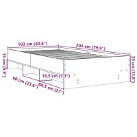 vidaXL Sängram utan madrass sonoma-ek 100x200 cm konstruerad trä - Bild 10