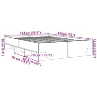 vidaXL Sängram utan madrass sonoma-ek 140x190 cm konstruerad trä - Bild 10