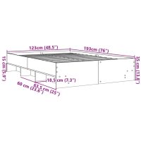 vidaXL Sängram utan madrass sonoma-ek 120x190 cm konstruerad trä - Bild 10