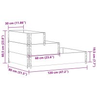 vidaXL Pallkrage 3 nivåer svart 120x80 cm massiv furu - Bild 8