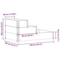 vidaXL Pallkrage 3 nivåer grå 120x80 cm massiv furu - Bild 8