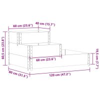 vidaXL Pallkrage 3 nivåer svart 120x80 cm massiv furu - Bild 8