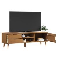 vidaXL Tv-bänk MOLDE brun 158x40x49 cm massiv furu - Bild 3