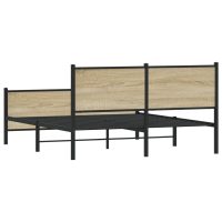 vidaXL Sängram utan madrass metall sonoma-ek 140x190 cm - Bild 7