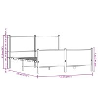 vidaXL Sängram utan madrass metall sonoma-ek 140x190 cm - Bild 10