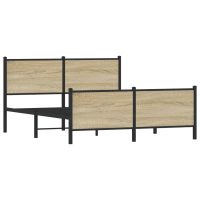 vidaXL Sängram utan madrass metall sonoma-ek 150x200 cm - Bild 2