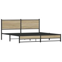 vidaXL Sängram utan madrass metall sonoma-ek 180x200 cm - Bild 2