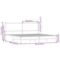 vidaXL Sängram utan madrass metall sonoma-ek 180x200 cm - Bild 10