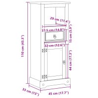 vidaXL Badrumsskåp Corona 45x33x110 cm massiv furu - Bild 10