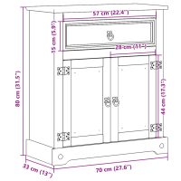 vidaXL Badrumsskåp Corona 70x33x80 cm massiv furu - Bild 10