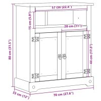 vidaXL Badrumsskåp Corona 70x33x80 cm massiv furu - Bild 10