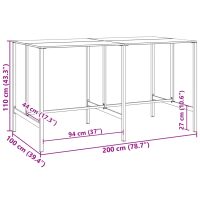 vidaXL Barbord svart 200x100x110 cm pulverlackerat stål - Bild 7